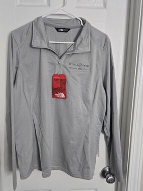 The North Face Men’s Gray Quarter-Zip Pullover - Stelantis Logo New Size XL**